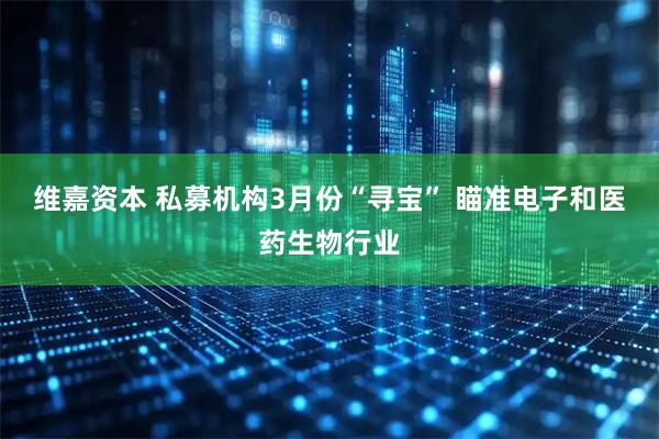 维嘉资本 私募机构3月份“寻宝” 瞄准电子和医药生物行业