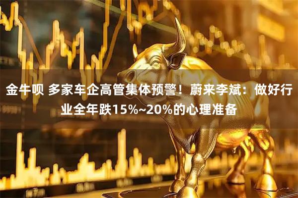 金牛呗 多家车企高管集体预警!蔚来李斌:做好行业全年跌15%~20%的心理准备